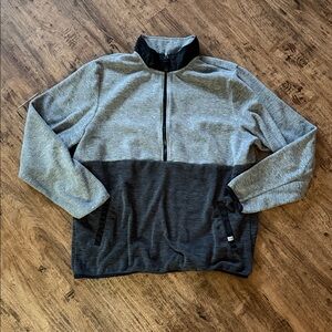 Gray and Black Half Zip-Up Fleece size XL